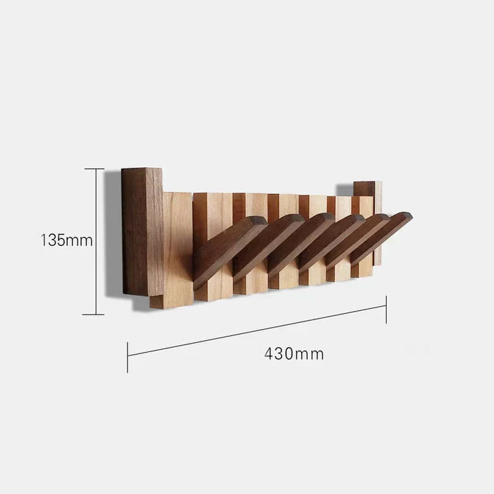 Rustic Wooden Wall Hook for Hanging Coats and Hats
