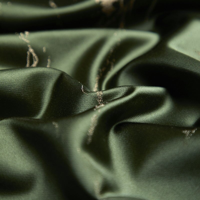 Luxury Green Cotton Duvet Cover Set with Marble Pattern