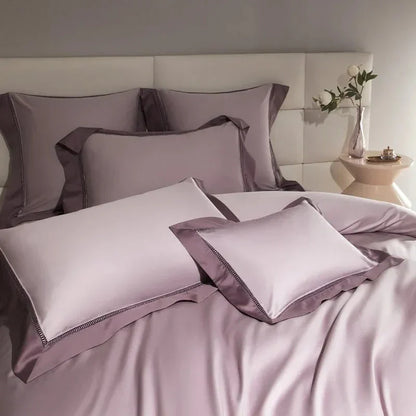 Luxurious Cotton Duvet Cover Set with Classic Trim