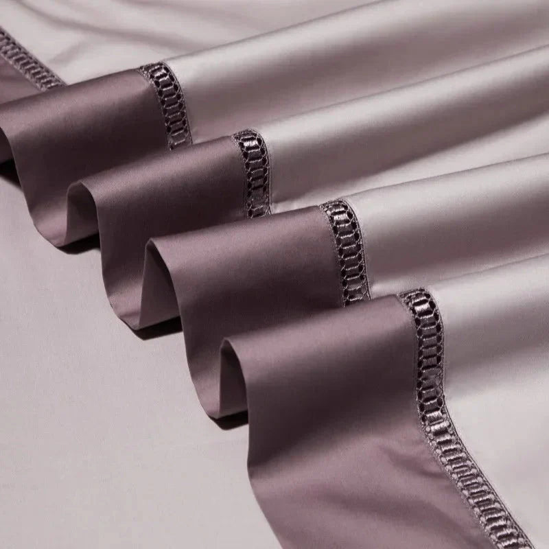 Luxurious Cotton Duvet Cover Set with Classic Trim