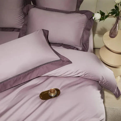 Luxurious Cotton Duvet Cover Set with Classic Trim