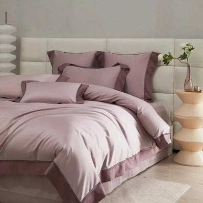 Luxurious Cotton Duvet Cover Set with Classic Trim