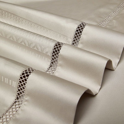 Soft Beige Egyptian Cotton Duvet Cover Set