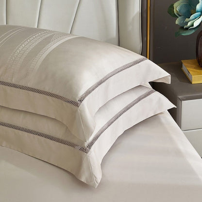 Soft Beige Egyptian Cotton Duvet Cover Set
