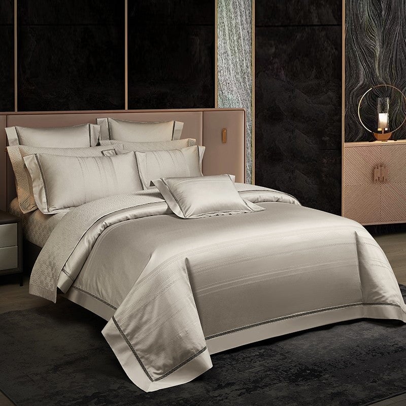 Soft Beige Egyptian Cotton Duvet Cover Set