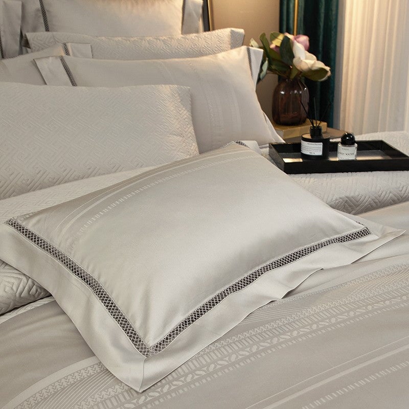 Soft Beige Egyptian Cotton Duvet Cover Set