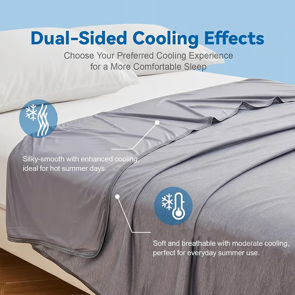 Breathable Cooling Throw Blanket For Warm Nights