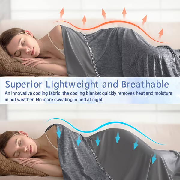 Breathable Cooling Throw Blanket For Warm Nights