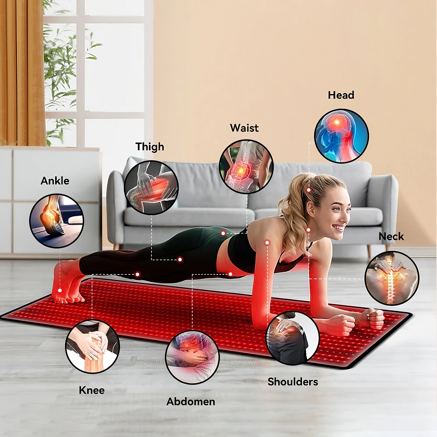 Advanced Red Light Therapy Full Body Mat with Controller