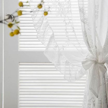 Sheer Ruffled Window Curtain Panels