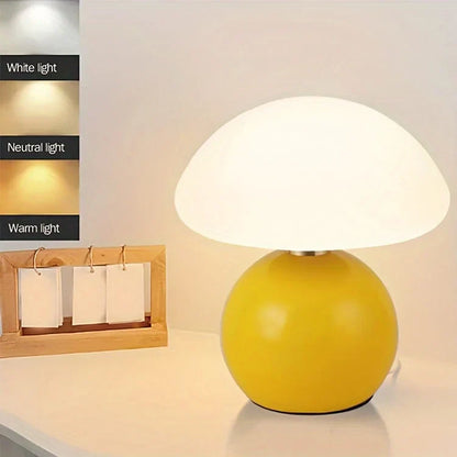 Rustic Cream Mushroom Table Light in Classic Retro Design