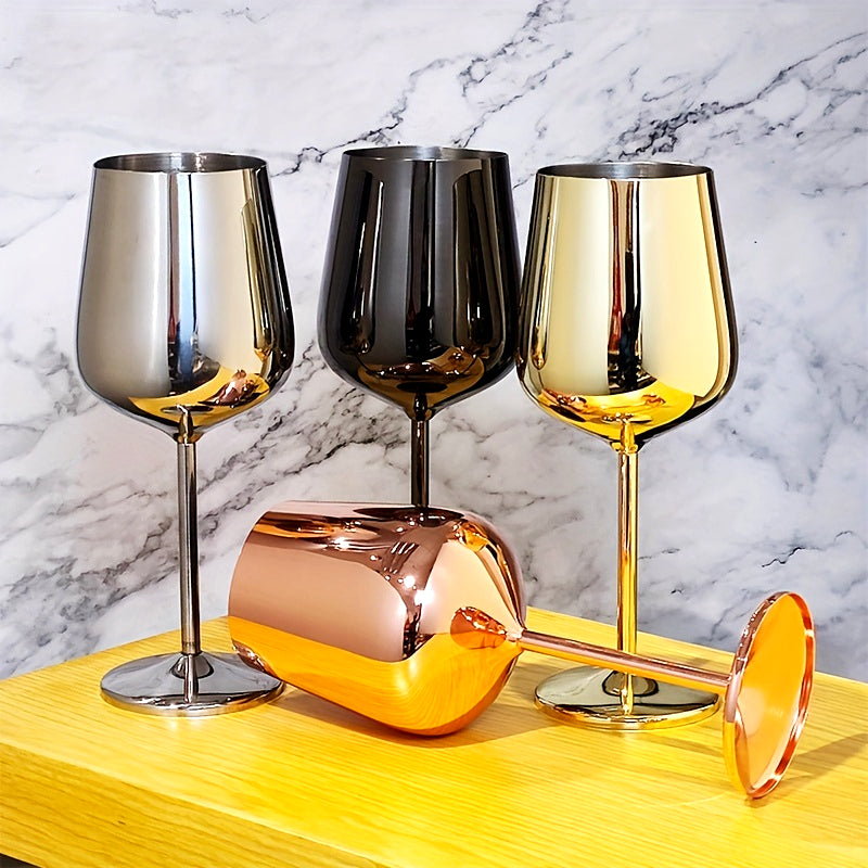 Silver Coated Mirrored Wine Glass - Lusomart