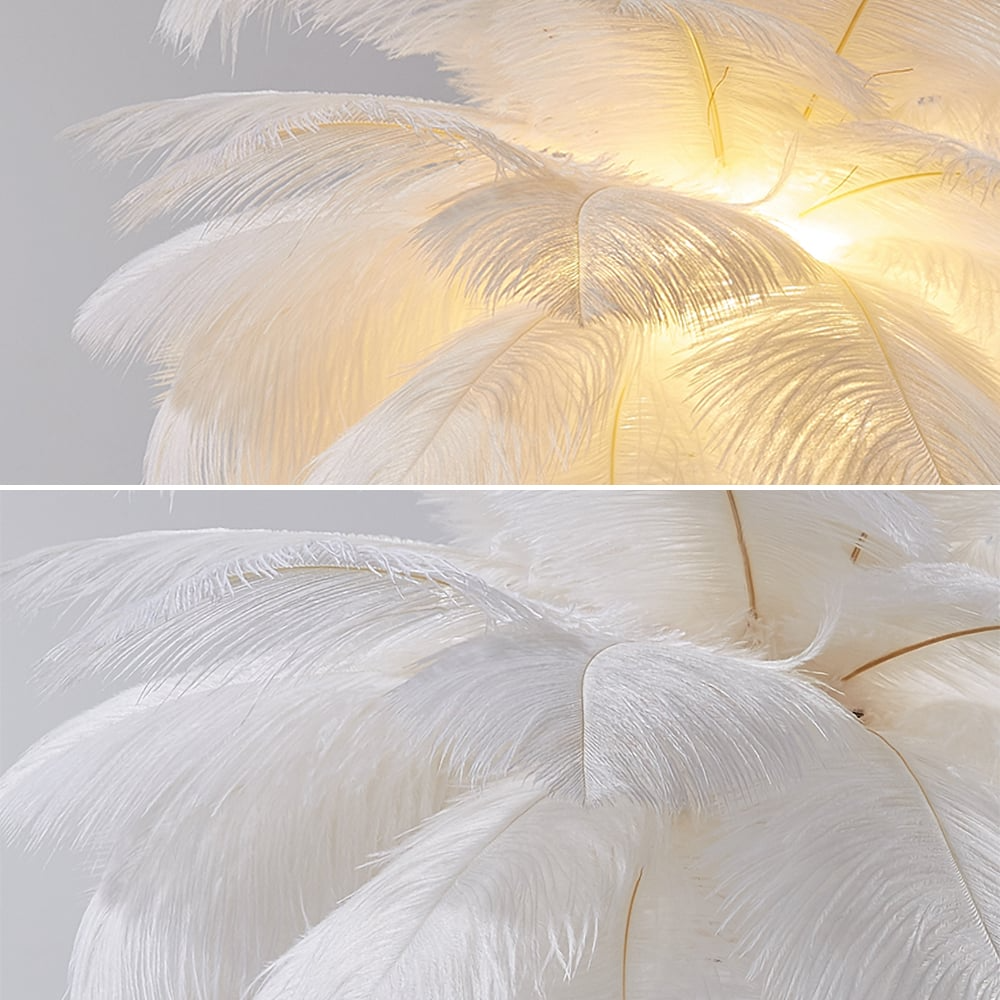 Luxury Gold Feather Desk Lamp Soft Lighting