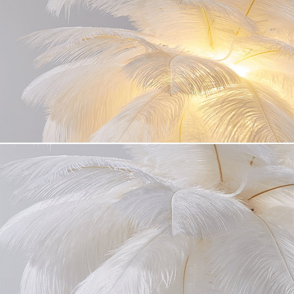 Luxury Gold Feather Desk Lamp Soft Lighting