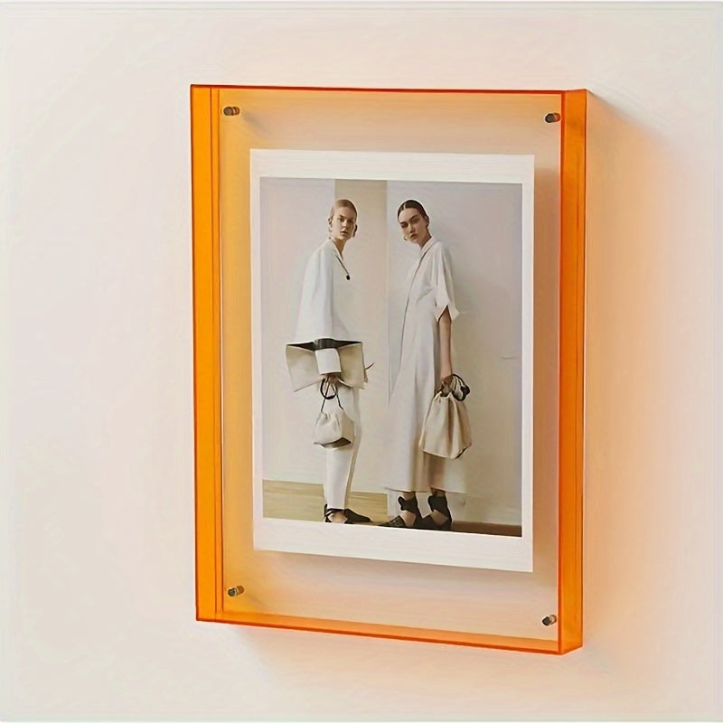 Clear Glass Picture Frame With Color Accent