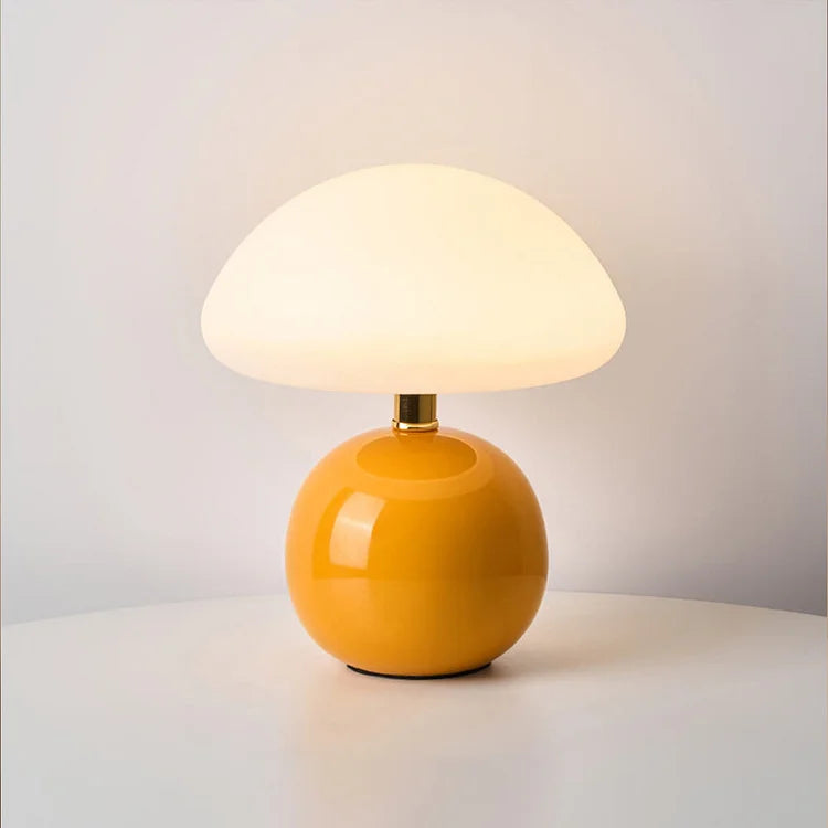 Rustic Cream Mushroom Table Light in Classic Retro Design