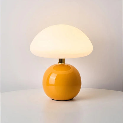 Rustic Cream Mushroom Table Light in Classic Retro Design