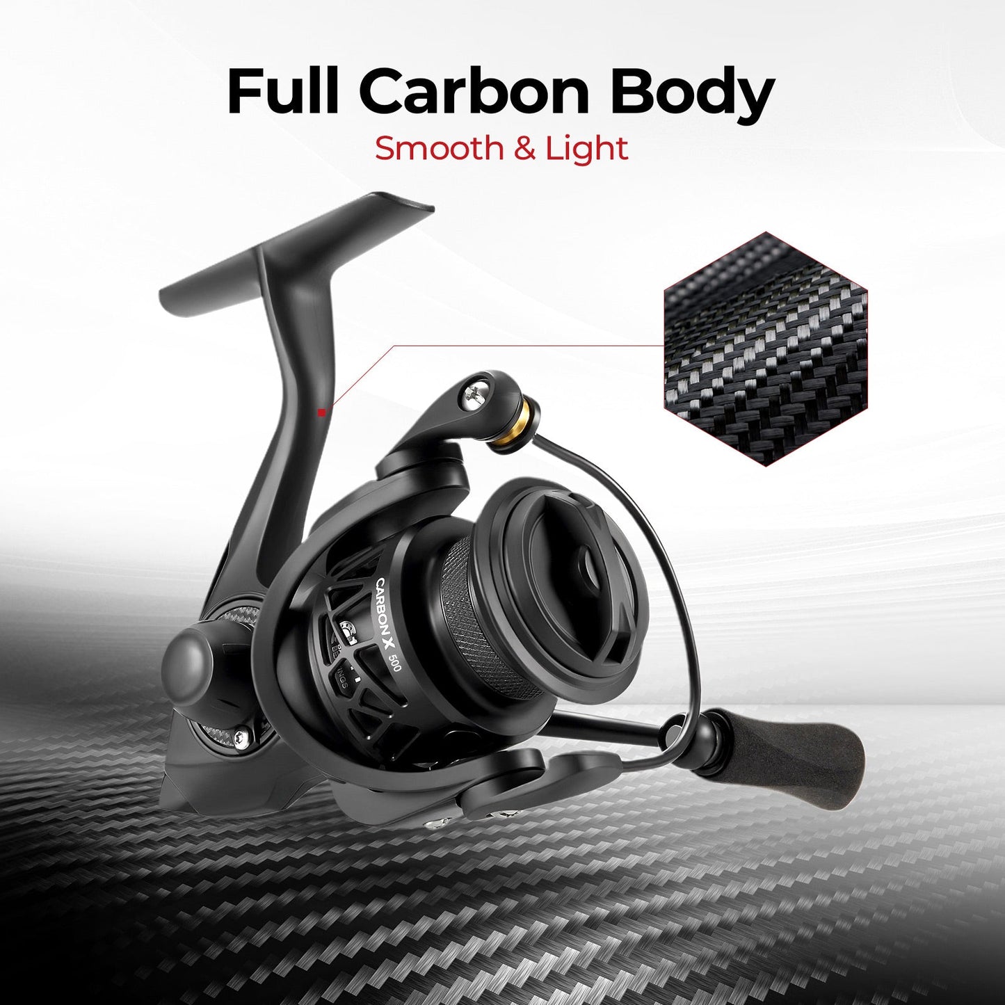Lightweight Carbon Ice Fishing Spinning Reel 500 1000