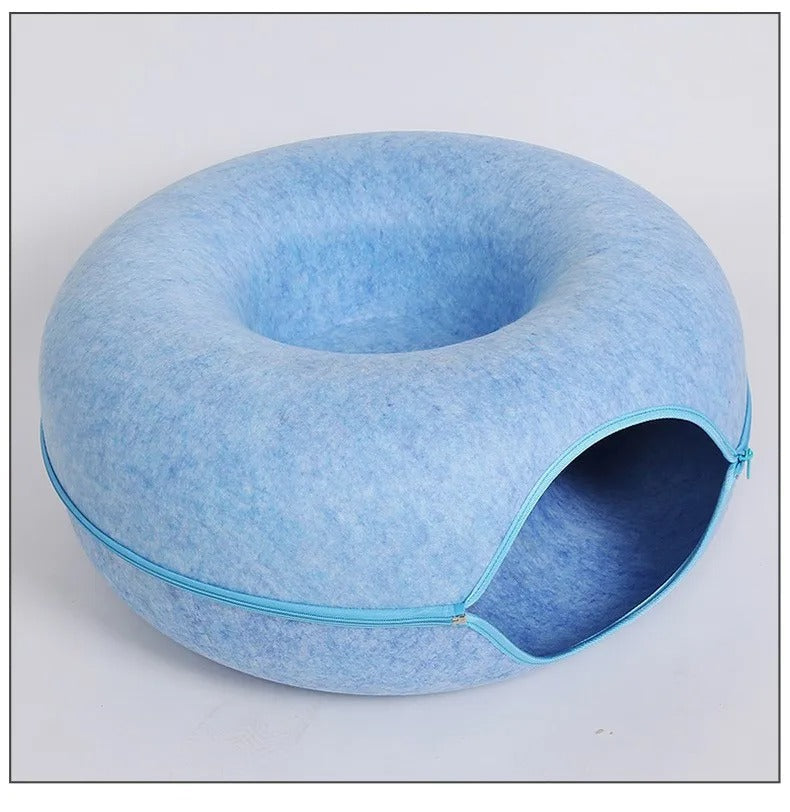 Soft Kitty Play Tunnel Bed for Hiding and Fun