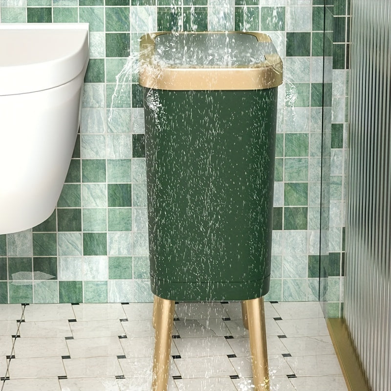 Large 15L Slim Kitchen Trash Can with Non Slip Base