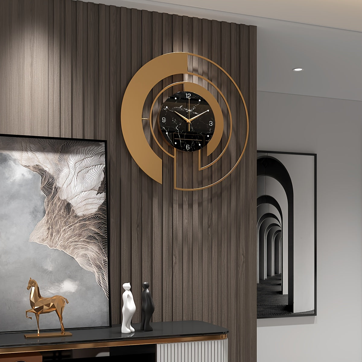 Metallic Patterned Wall Clock