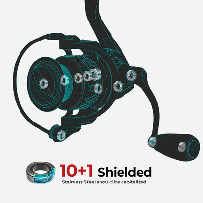 Lightweight Carbon Ice Fishing Spinning Reel 500 1000