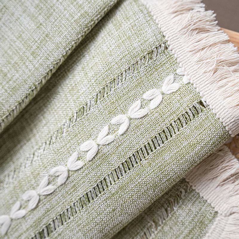 Elegant Patterned Sheer Window Curtain with Tassels