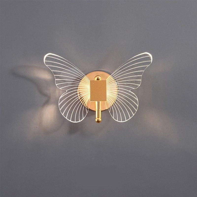 Colorful LED Butterfly Wall Lamp in Acrylic and Metal - Lusomart
