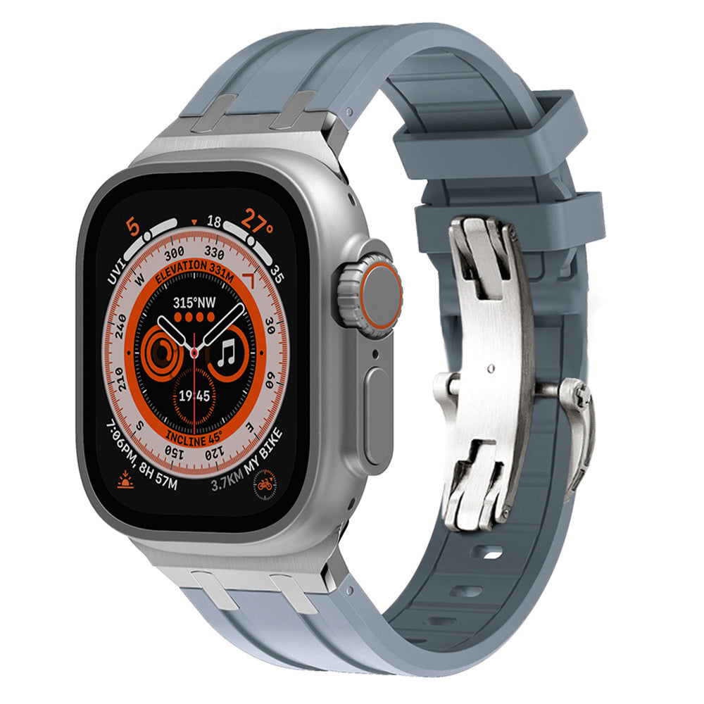 Durable Silicone Strap for Apple Watch with Metal Adapter