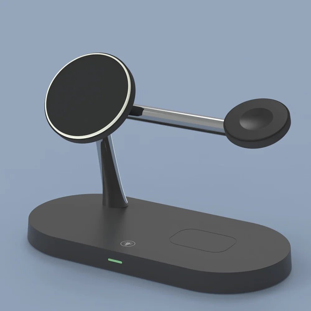 Compact 5-in-1 Phone Charging Dock with LED Nightlight