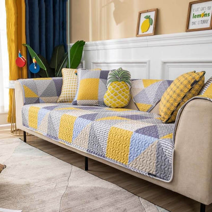 Colorful Floral Print Sofa Slipcover