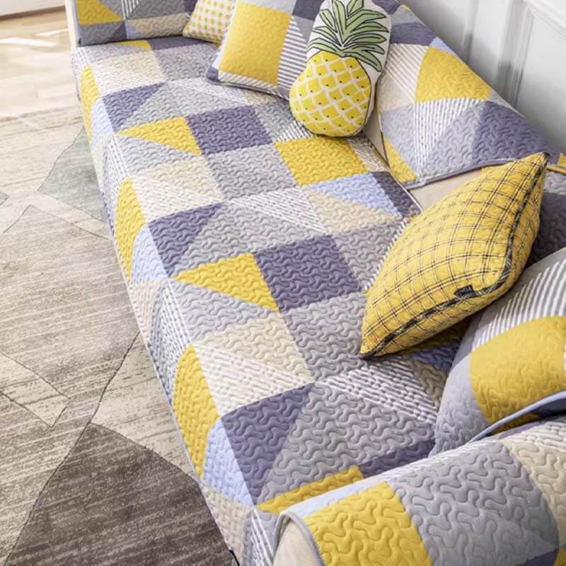 Colorful Floral Print Sofa Slipcover