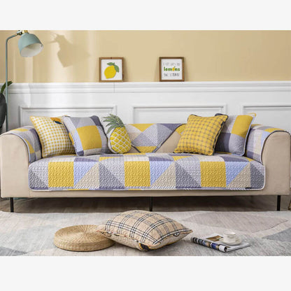 Colorful Floral Print Sofa Slipcover