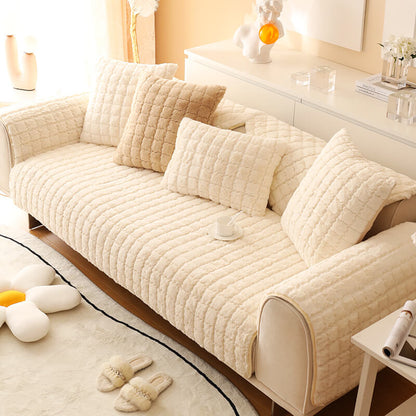 Fuzzy Slip Resistant Sofa Protector with Grip Bottom - Lusomart