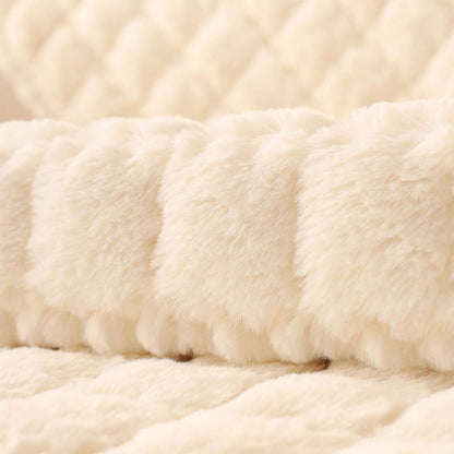 Fuzzy Slip Resistant Sofa Protector with Grip Bottom