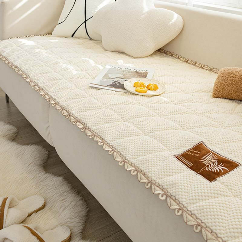 Plush Cushion Non Slip Sofa Slipcover for Living Room - Lusomart