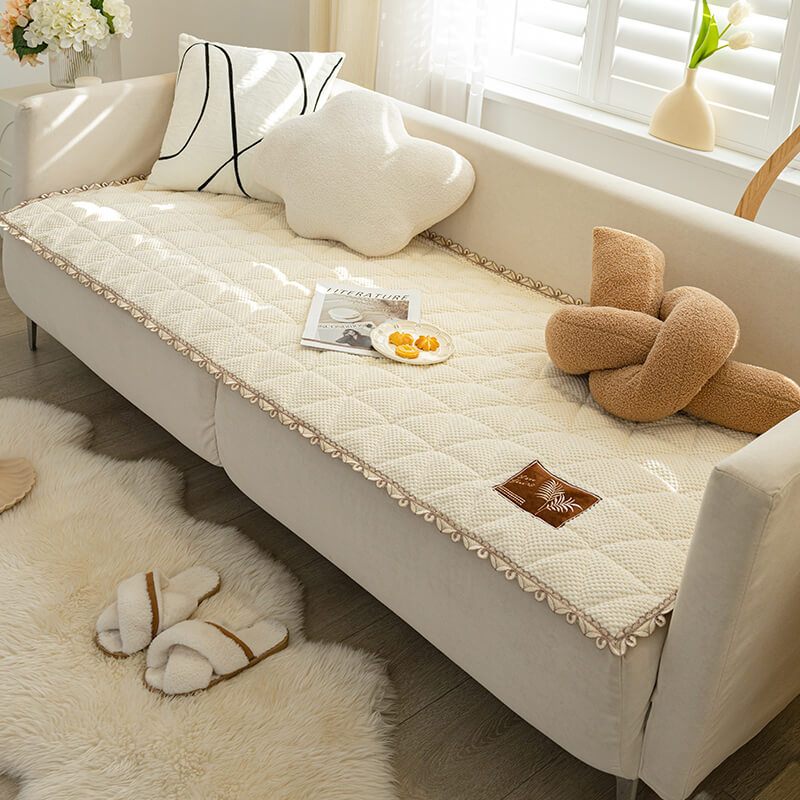Plush Cushion Non Slip Sofa Slipcover for Living Room