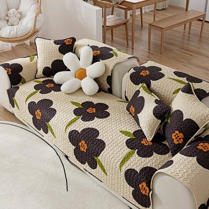 Brown Coffee Stain Resistant Sofa Slipcover Protector