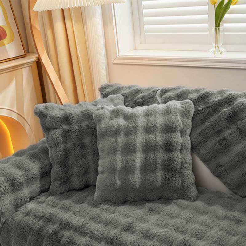 Soft Fleece Sofa Slipcover for Living Room Comfort