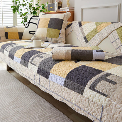 Durable Plaid Sofa Protector for Pets