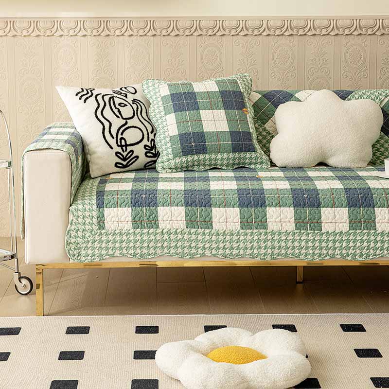 Durable Plaid Sofa Protector for Pets