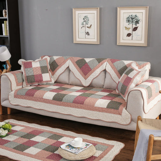 Soft Plush Reversible Sofa Slipcover with Grip - Lusomart