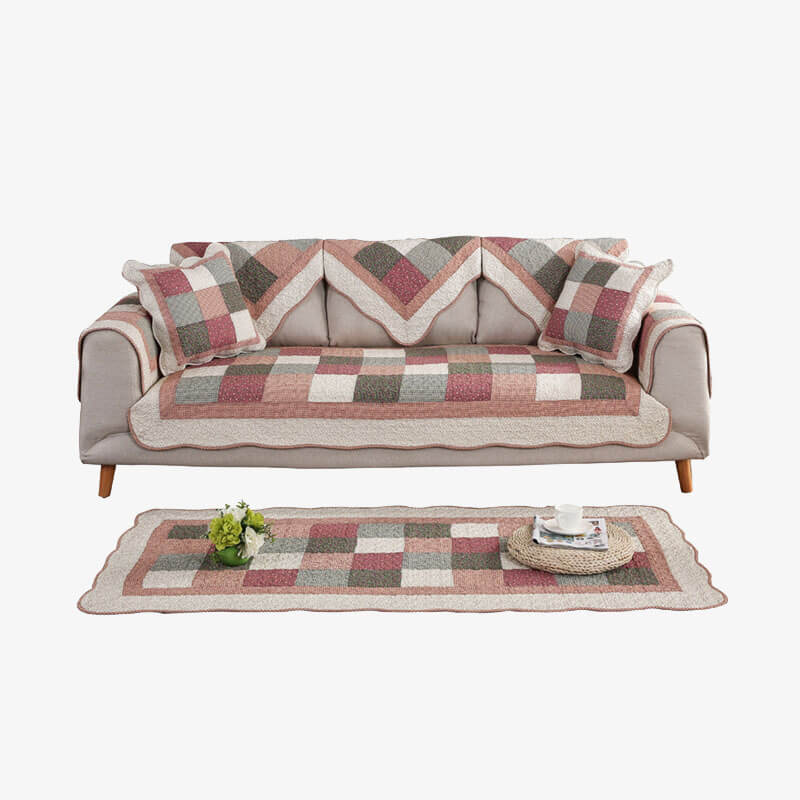 Soft Plush Reversible Sofa Slipcover with Grip