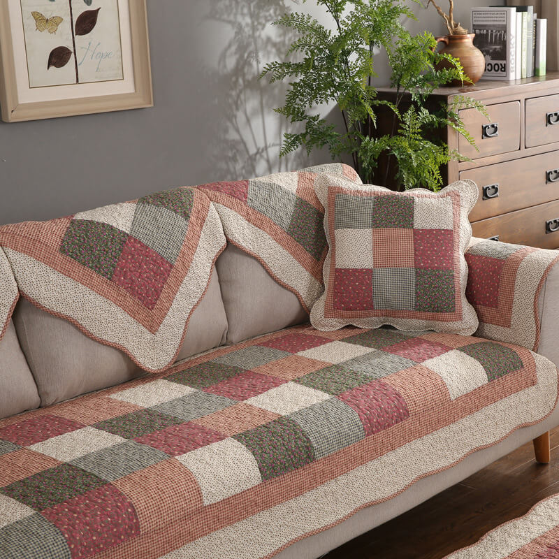 Soft Plush Reversible Sofa Slipcover with Grip