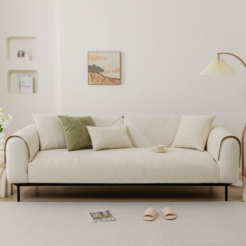 Soft Plush Chenille Sofa Slipcover Furniture Protector