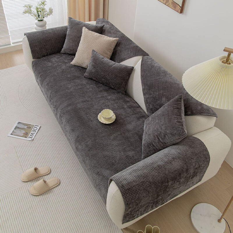 Soft Plush Chenille Sofa Slipcover Furniture Protector