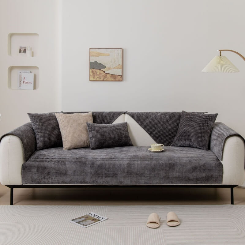 Soft Plush Chenille Sofa Slipcover Furniture Protector