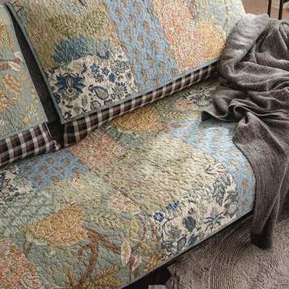 Deluxe Floral Fabric Sofa Slipcover Protector