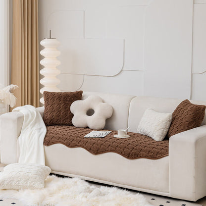 Soft Velvet Patterned Sofa Slipcover - Lusomart