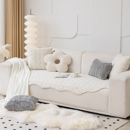 Soft Velvet Patterned Sofa Slipcover